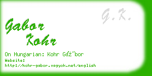 gabor kohr business card